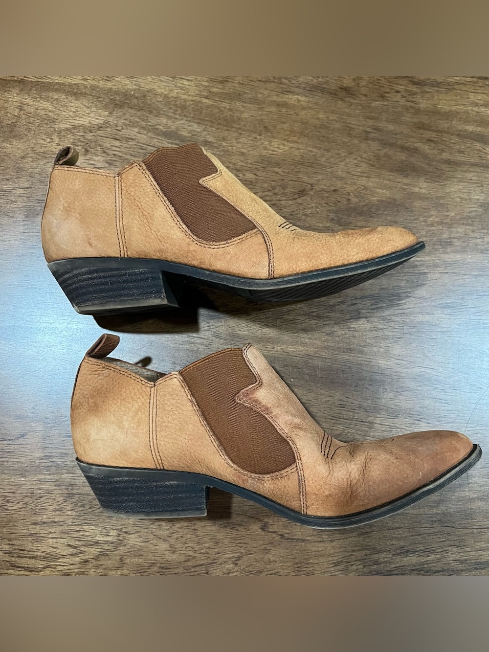 Lucky Brand Joelle Two-Tone Slip-On Ankle Boots